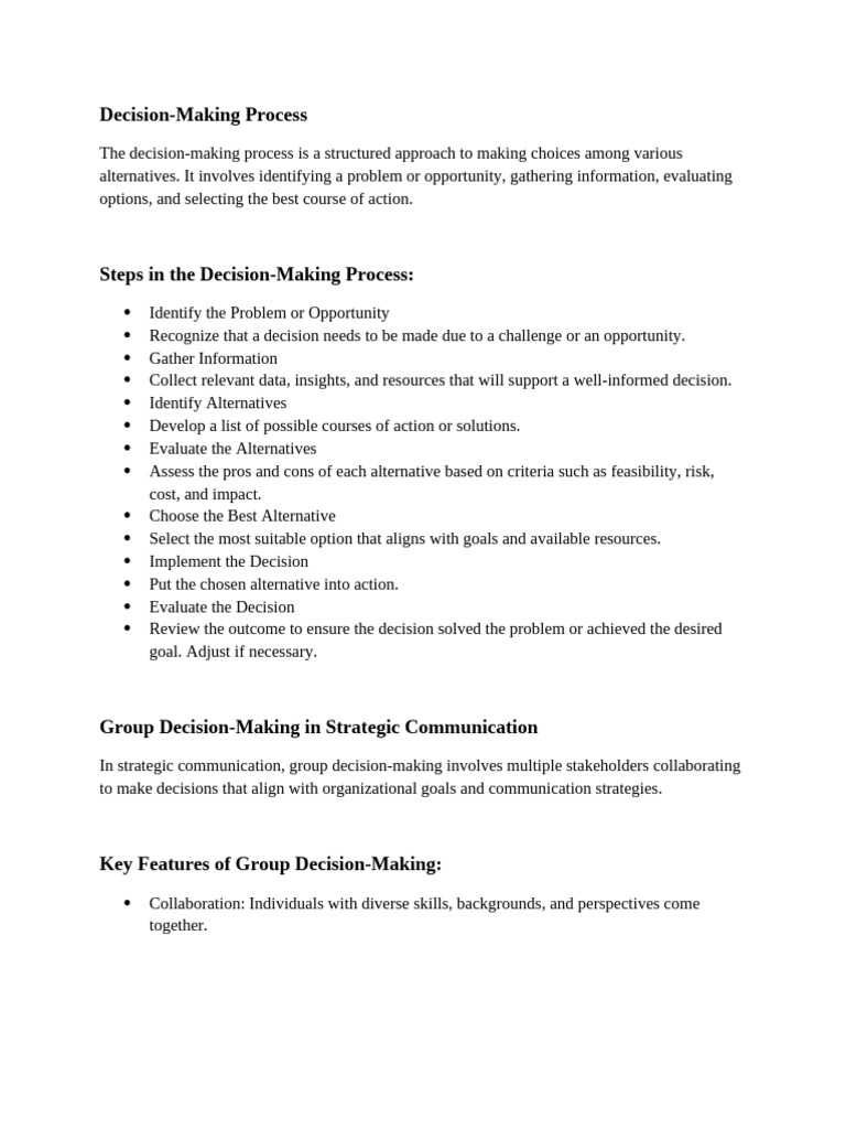 Decision Making and Group Decison Making | PDF | Decision Making ...