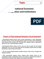 International Economic Integration and Institutions: Topic