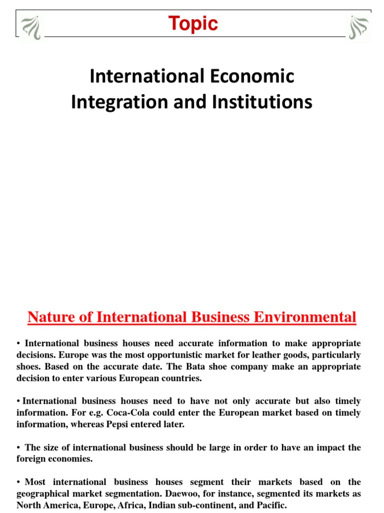Understanding International Economic Integration | PDF | World Trade ...