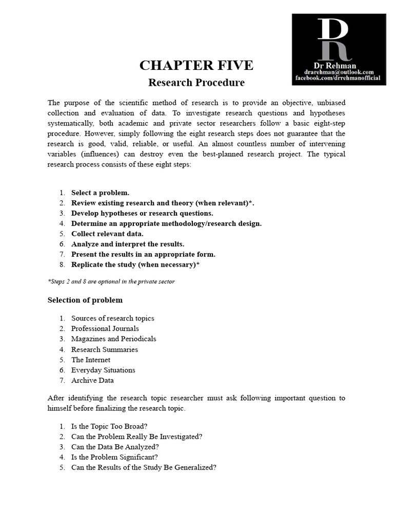 Research Procedure in Scientific Studies | PDF | Methodology | Hypothesis
