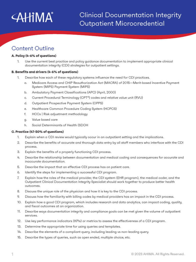 Outpatient CDI Strategies and Practices | PDF | Electronic Health ...