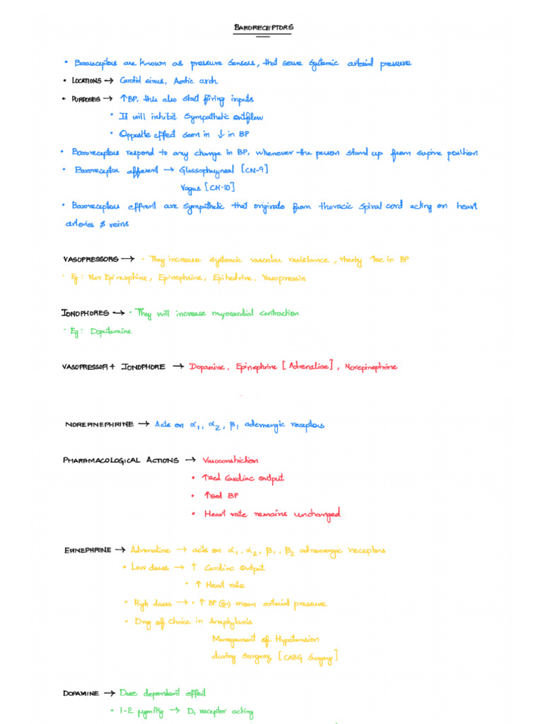 Baro Receptors | PDF