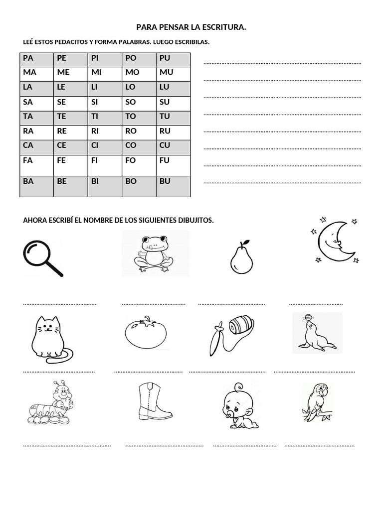 Ejercicios de Escritura para Primer Grado | PDF
