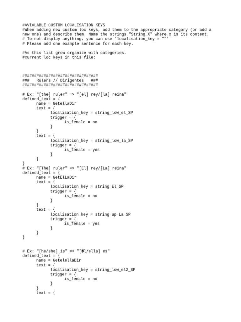 Custom Localization Keys Guide | PDF