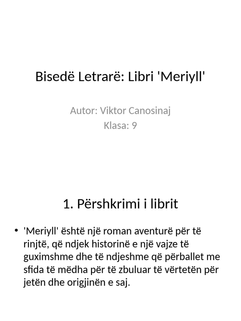 Bisede Letrare Meriyll | PDF