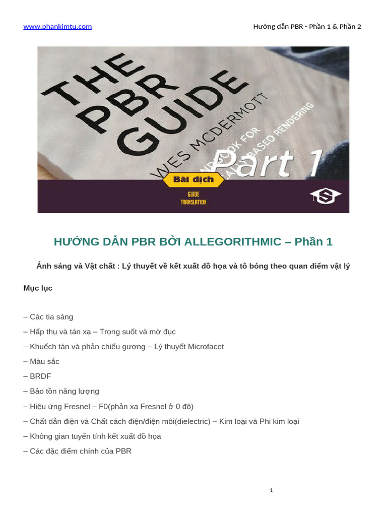 Hướng Dẫn PBR Texture | PDF