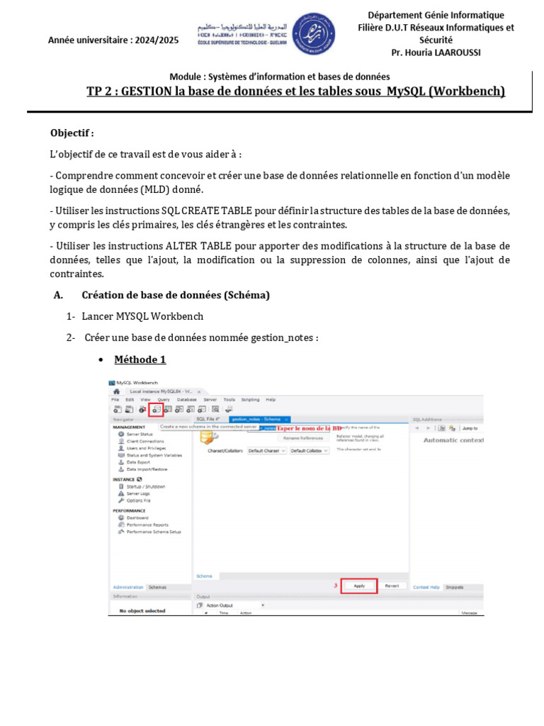 Création et gestion de bases MySQL | PDF | Bases de données | SQL