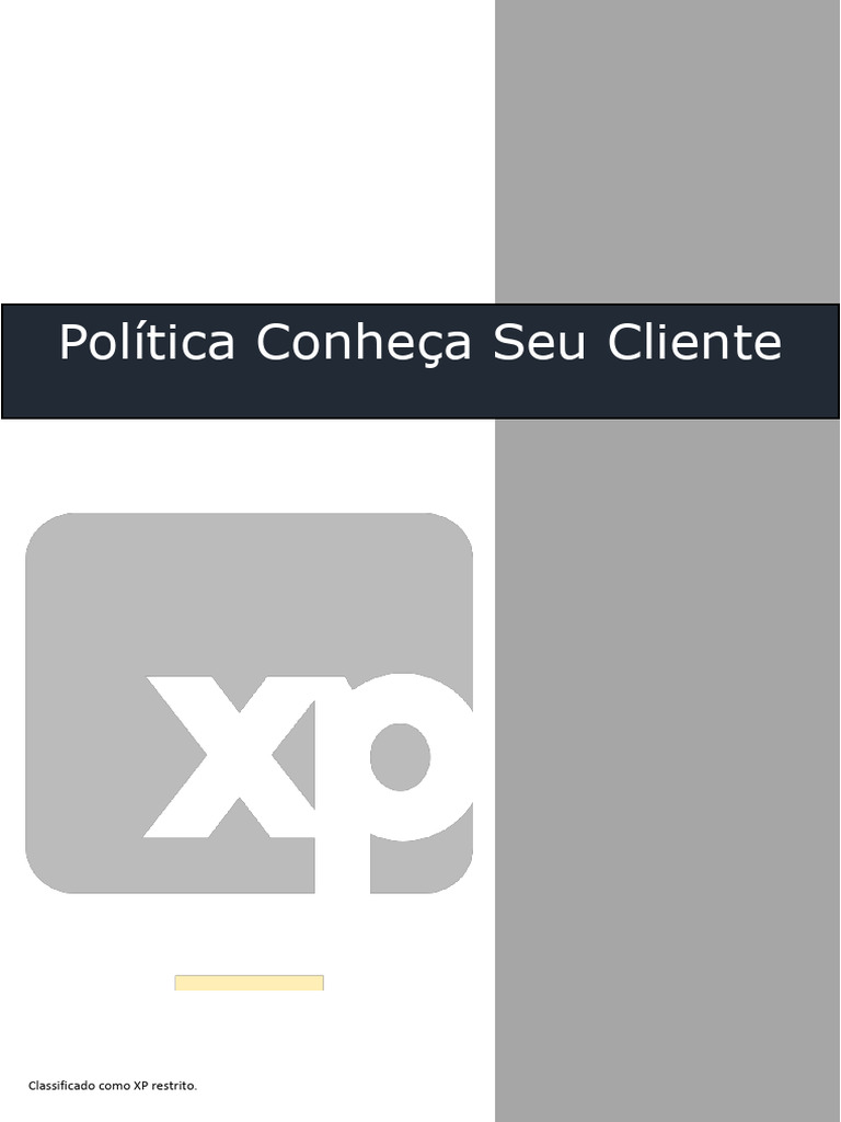 Política Conheça Seu Cliente - XP | PDF | Conformidade regulatória ...
