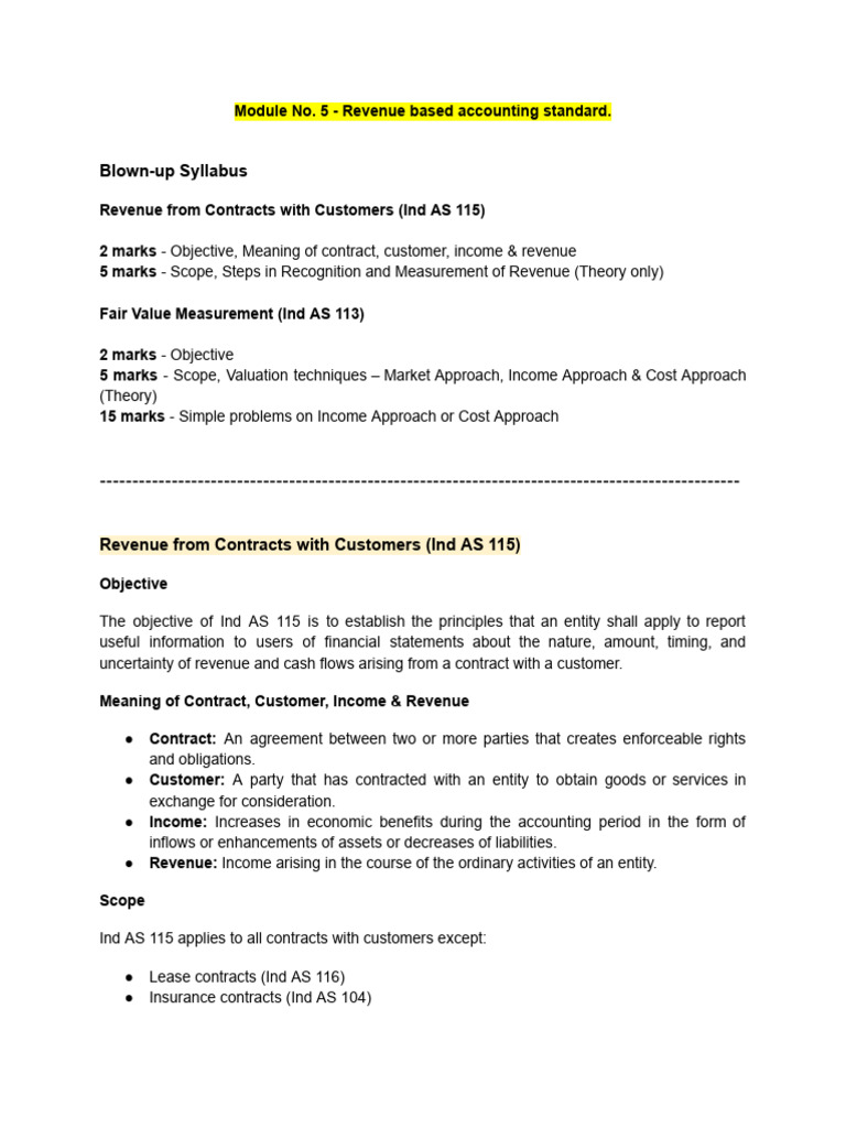 Revenue and Fair Value Accounting Standards | PDF | Fair Value ...