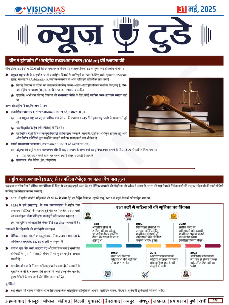 VisionIAS Daily Current Affairs 31 May 2025 | PDF