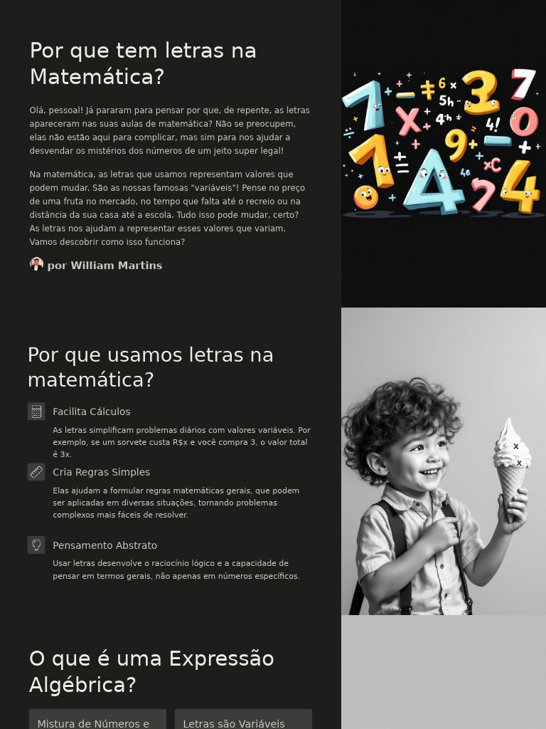 Importância das Letras na Matemática | PDF | Números | Matemática