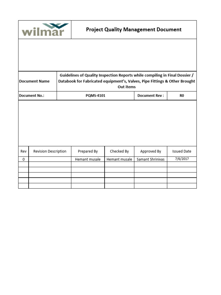 Annexure 9 Guidelines of Quality Inspection Reports | PDF ...