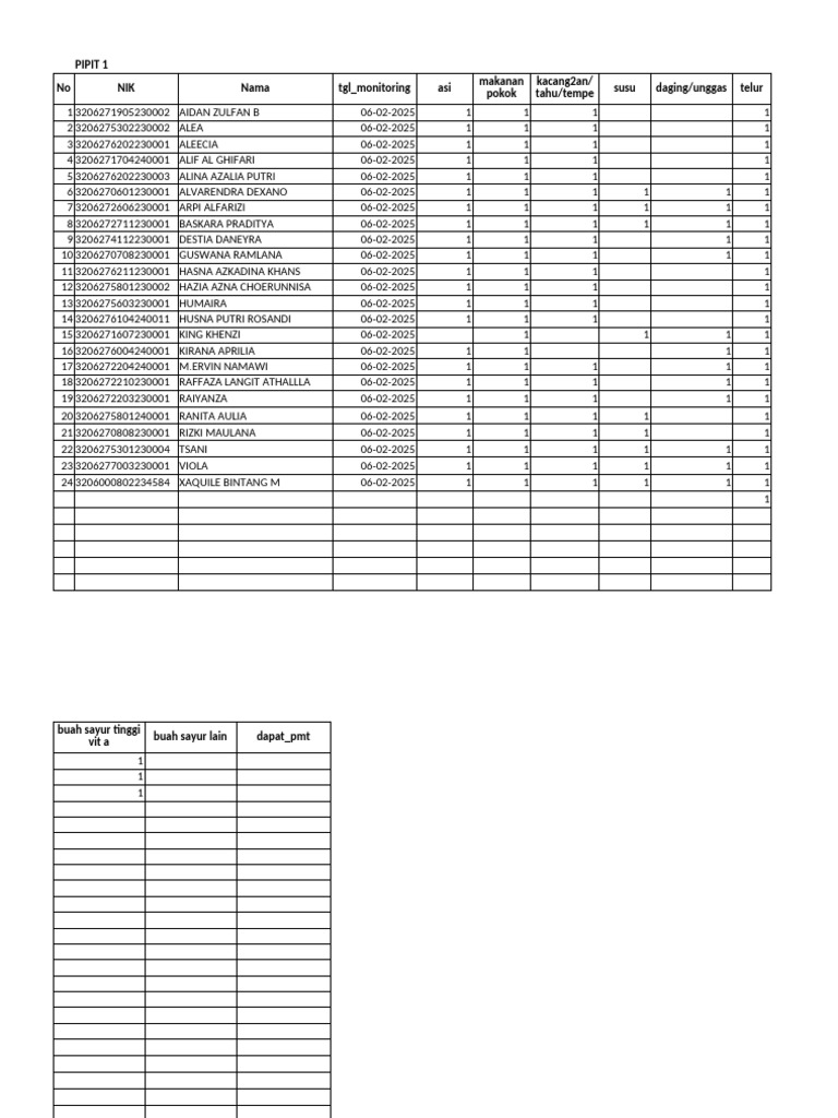 Monitoring PIPIT Data Overview | PDF