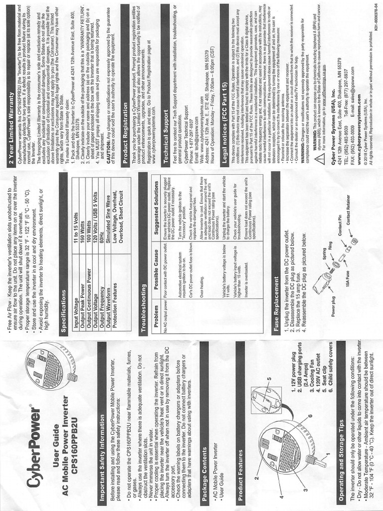 Cyber Power Inverter Instructions | PDF