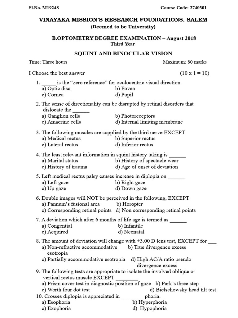 Development of Binocular Vision | PDF | Vision | Eye