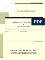 Strategic Management: Critical Success Factors & Swot Analysis
