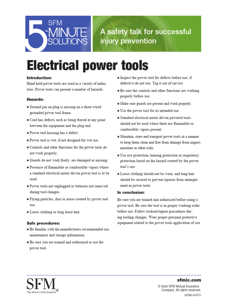 Five Min Electrical Power Tools | PDF | Manufactured Goods ...