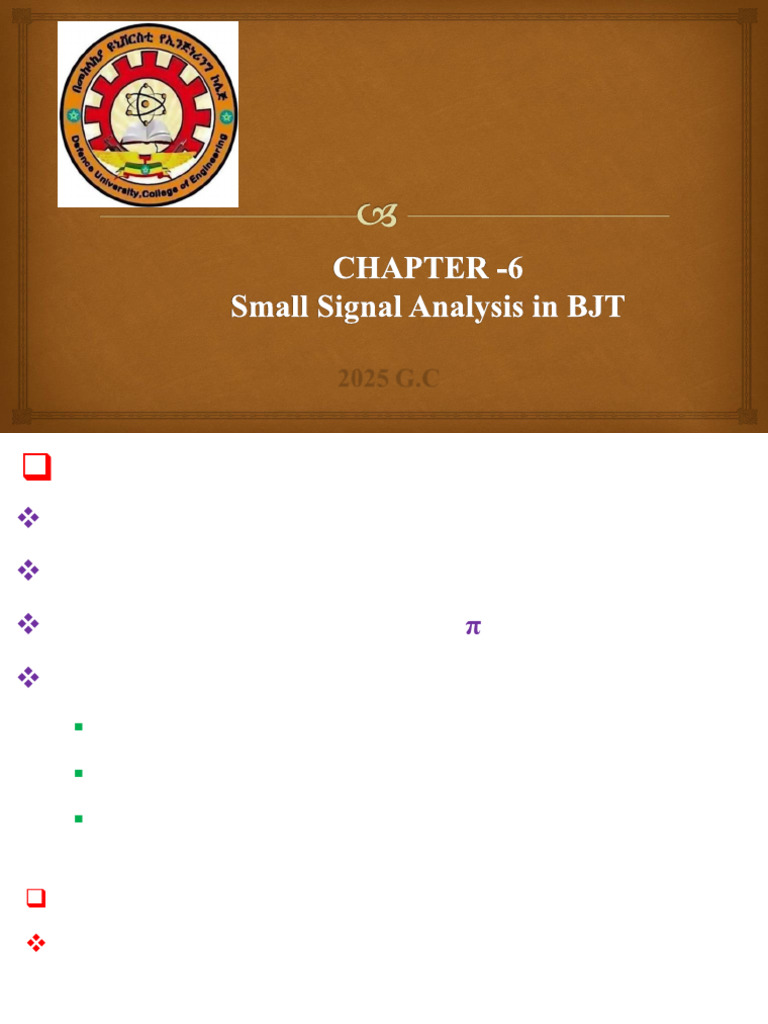 CAPTER - 6 Small Signal Analysis in BJT | PDF | Bipolar Junction ...