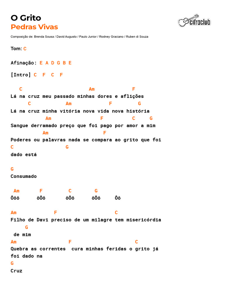 O Grito - Cifra Simplificada | PDF