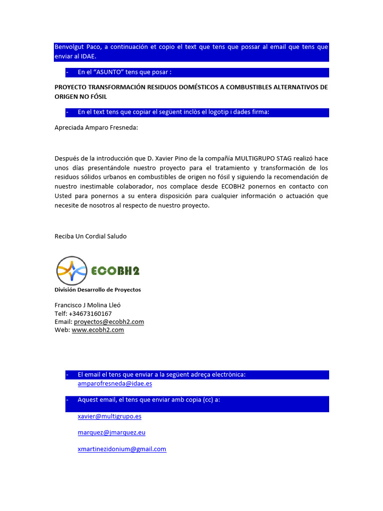 Model Text Email Per Idae | PDF