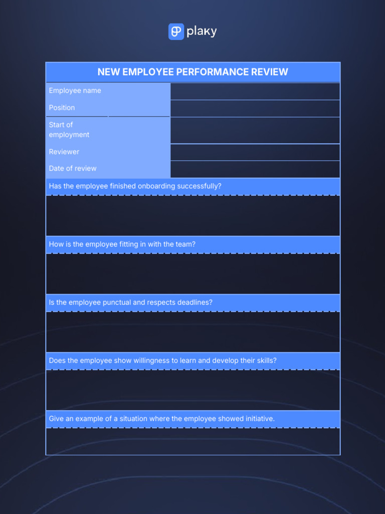 New Employee Performance Review Template | PDF