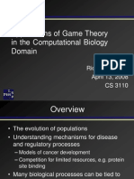 Applications of Game Theory in The Computational Biology Domain
