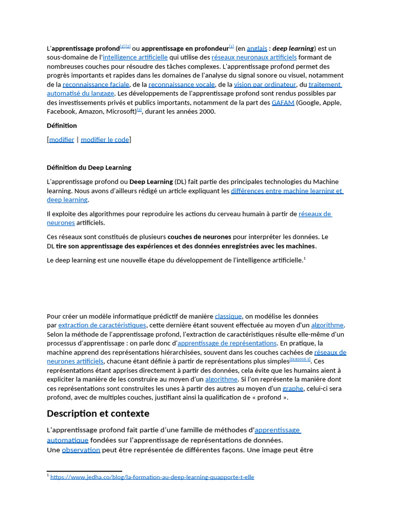 Introduction au Deep Learning | PDF | Apprentissage profond ...