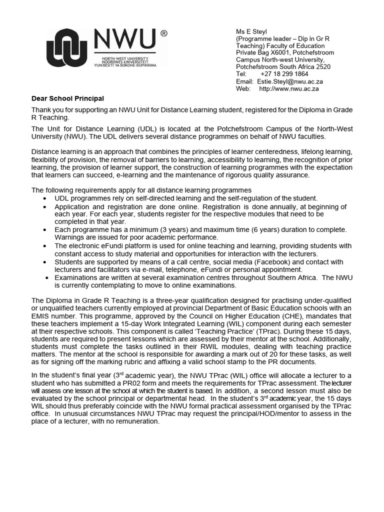 PR02 Form for Grade R Teaching Students | PDF | Mentorship | Learning