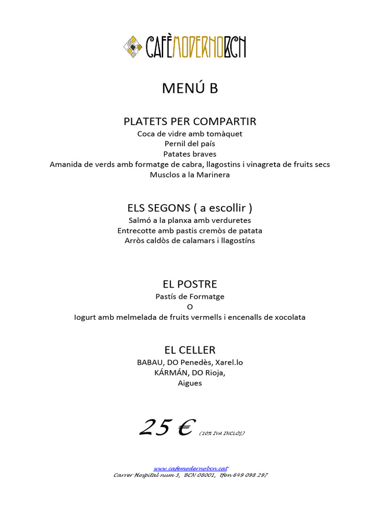 Menu B | PDF