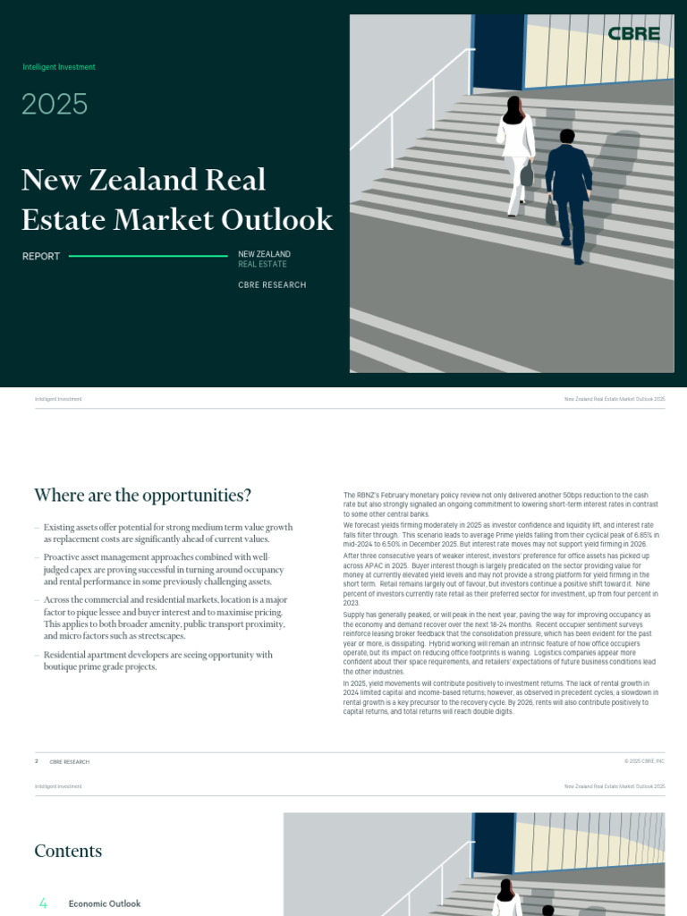 CBRE Report 2025 New Zealand Market Outlook Report | PDF | Inflation ...