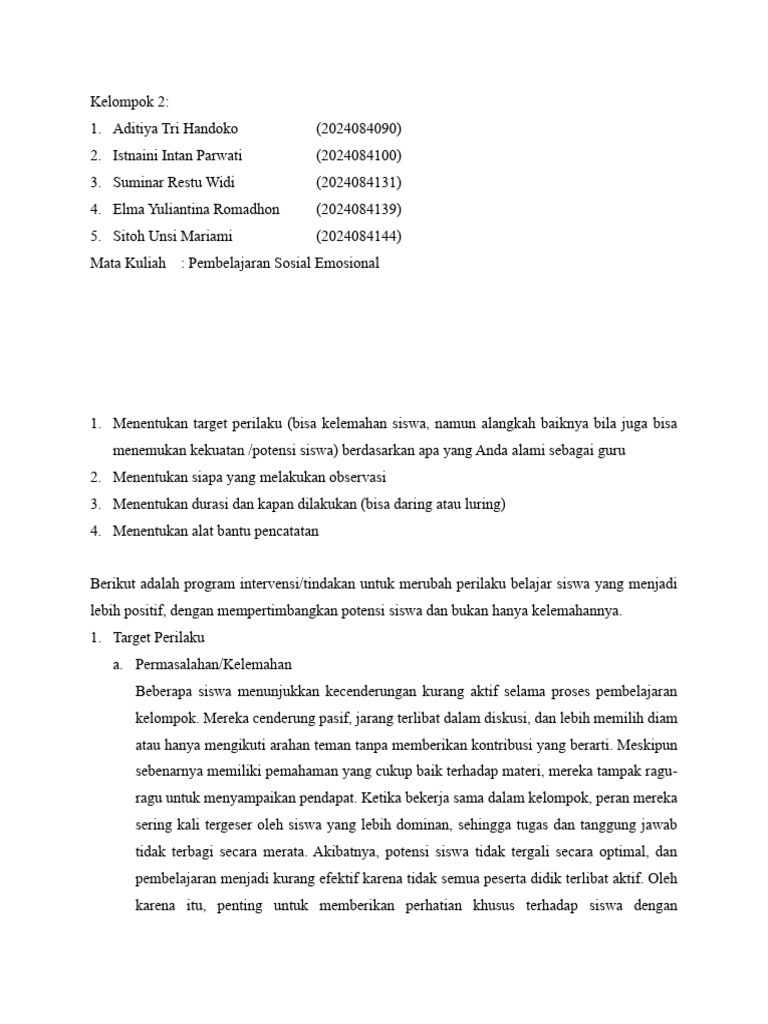 T4.5 - Demonstrasi Kontekstual - Kelompok 2 - Sitoh Unsi M | PDF