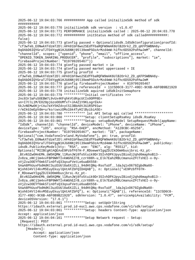 SDK Initialization Log for iOS App | PDF | Espionage Techniques ...