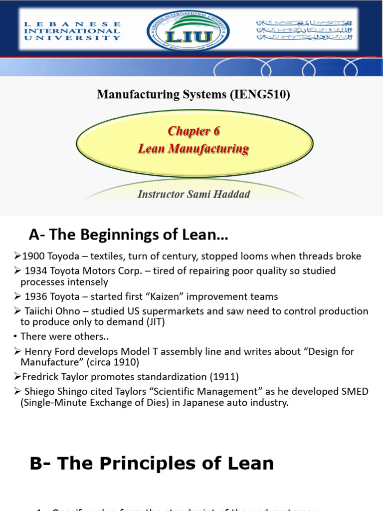 Manufacturing Systems Chapter 6 | PDF | Lean Manufacturing | Production ...