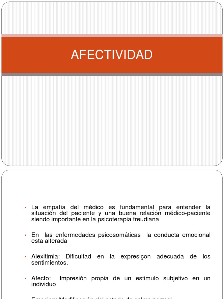 Afectividad en La Psicología Médica | PDF | Sistema límbico | Las emociones