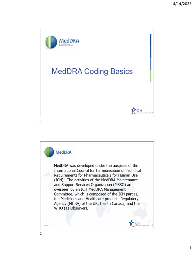 MedDRA Coding Basics Webinar | PDF | Health Sciences | Medicine
