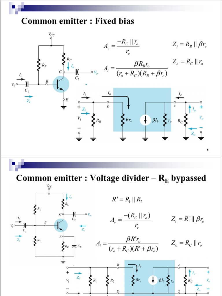 Common Emitter Amplifier Configurations | PDF | Bipolar Junction ...