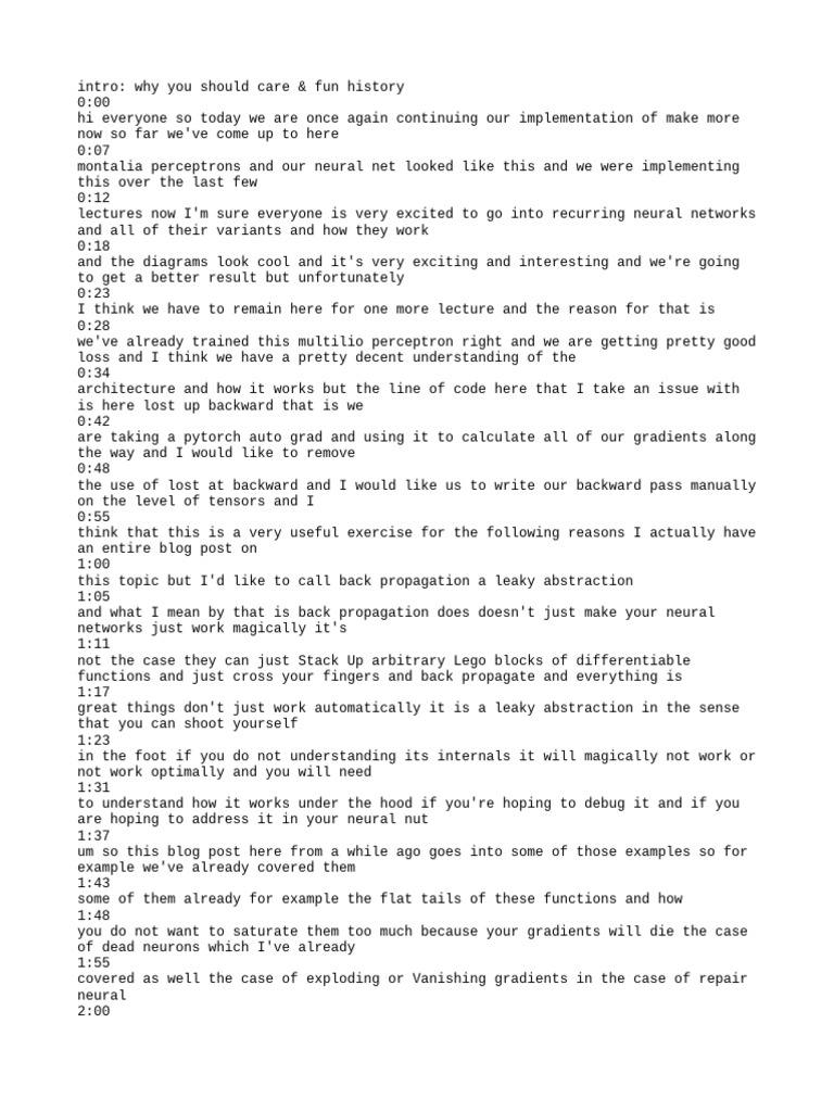 Building Makemore Part 4 - Becoming A Backprop Ninja | PDF | Summation ...