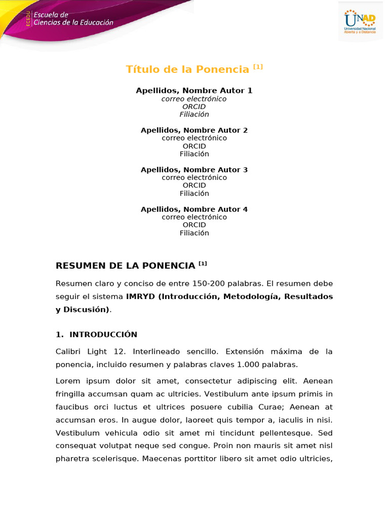Estructura de Ponencia Académica | PDF | Publicación | Comunicación escrita