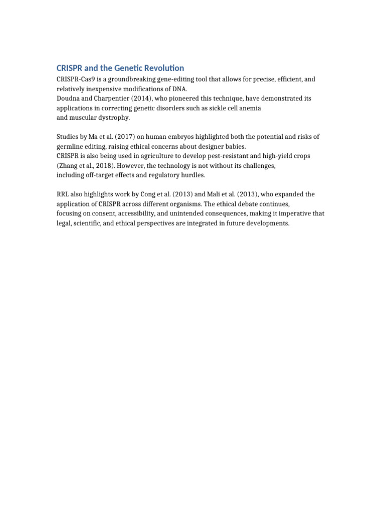 CRISPR: Gene Editing and Ethics | PDF