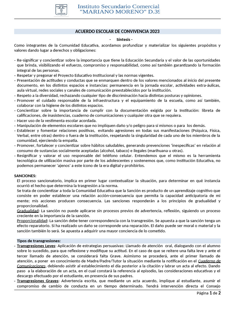 Síntesis Del AEC 2023 | PDF | Institución