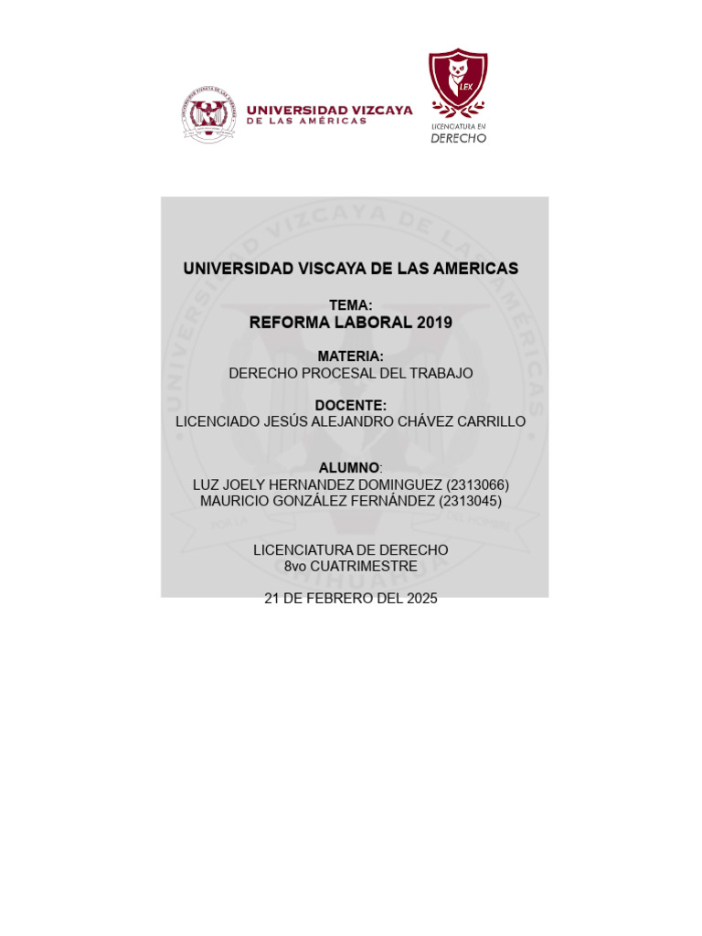 Impacto de la Reforma Laboral 2019 | PDF | Derecho laboral | Sindicato