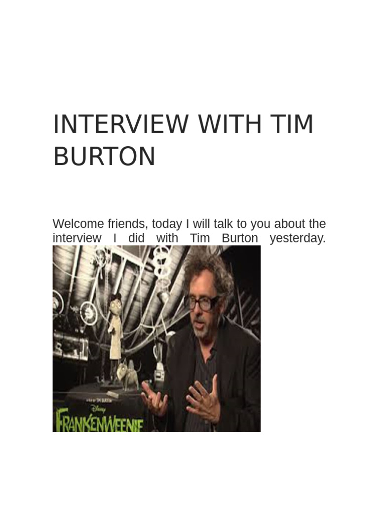 Interview with Tim Burton Insights | PDF