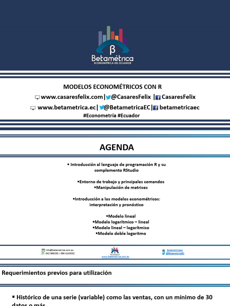 Modelos Econométricos Con R | PDF | Econometría | Mínimos cuadrados ...