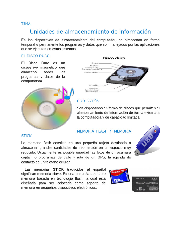 Cuarto Teoria | PDF | Almacenamiento de datos de la computadora ...