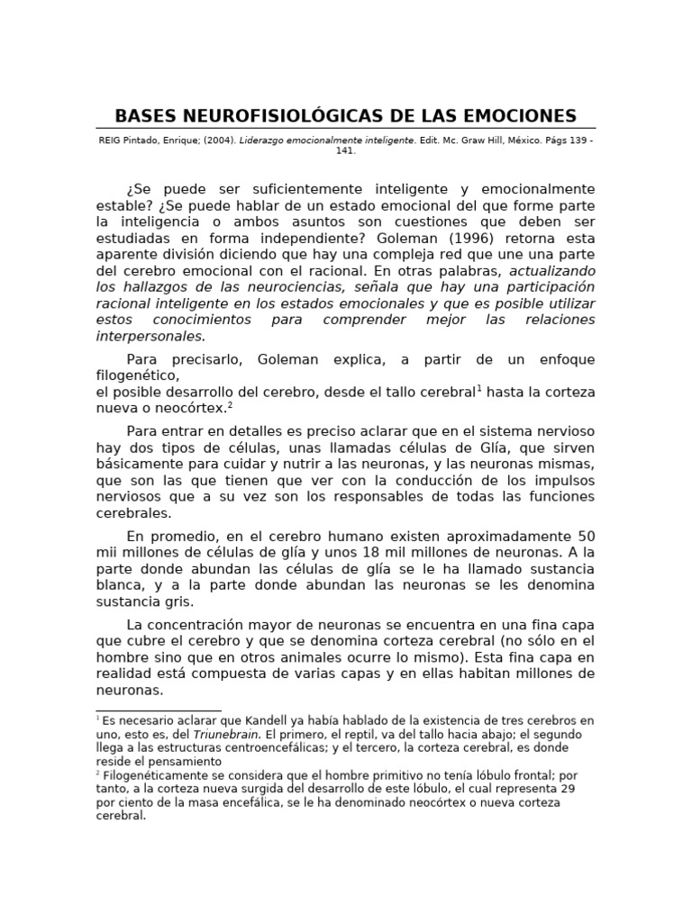 Neurofisiología de las emociones humanas | PDF | Cerebro | Las emociones