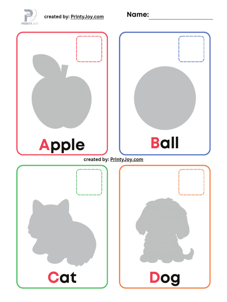 Letters and Shadow Matching Worksheets Free | PDF
