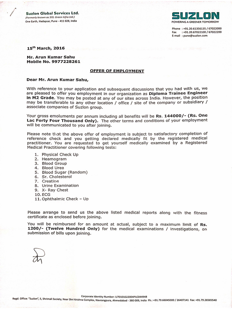 Offer Letter | PDF