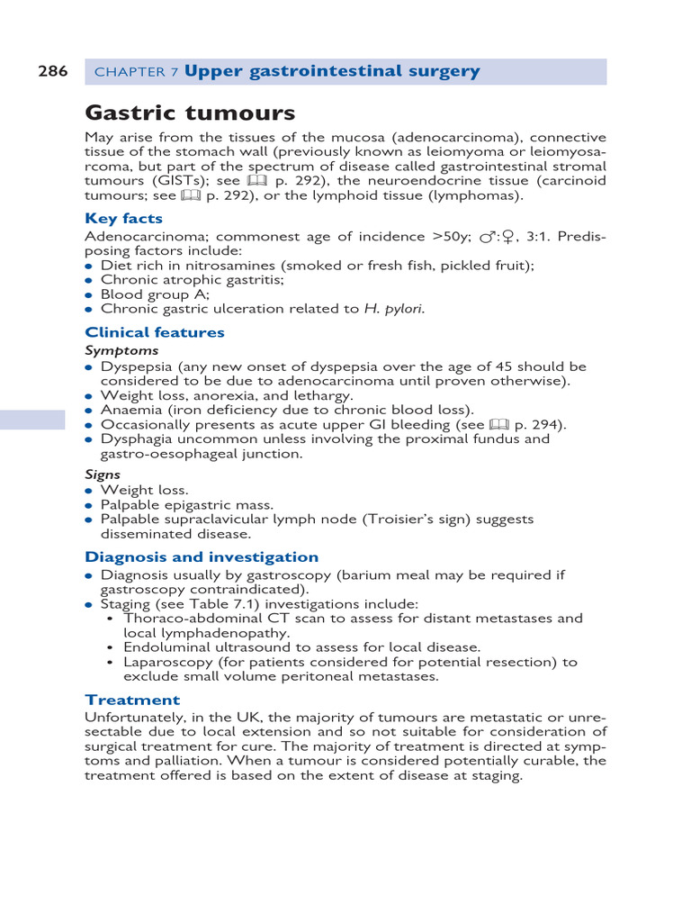 Gastric Tumours: Diagnosis and Treatment | PDF | Stomach | Metastasis
