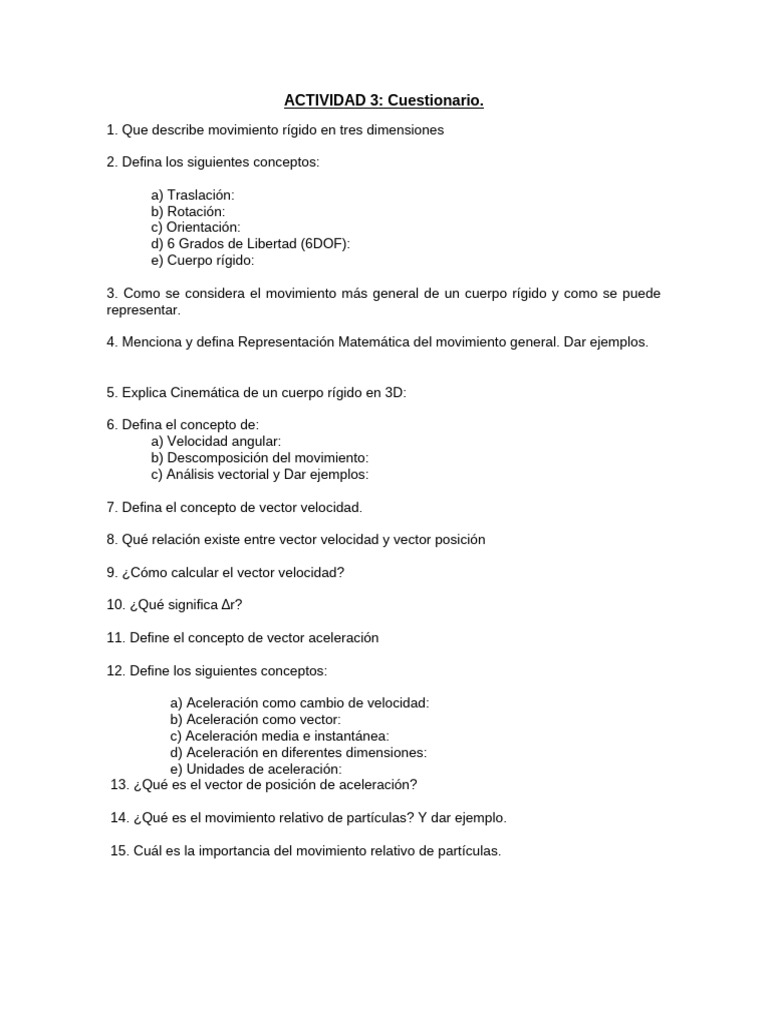 ACTIVIDAD 3 Cuestionario | PDF