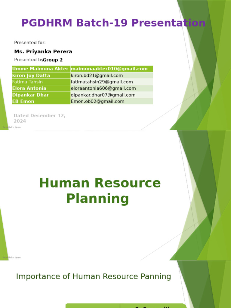 Group 2 Presentation PGDHRM Batch 19 | PDF | Human Resources | Employment